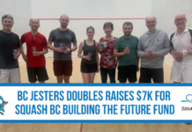 BC Jesters Doubles Raises $7,000 for Squash BC Building the Future Fund