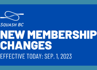Squash BC Membership Changes Effective Today, September 1